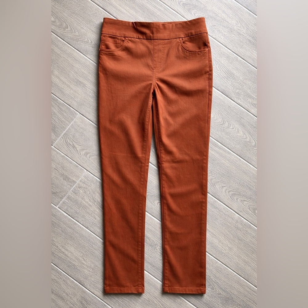 Up! Pants Size 4 Rust Pull-On Slim Straight Leg High Rise Stretch Pants NWT